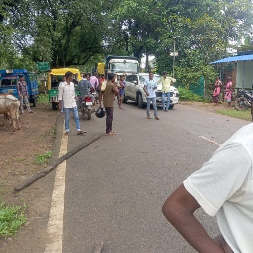 सोयको-उलिहातू मार्ग पर रुगड़ी गांव में इमली का विशाल पेड़ गिरा, सड़क जाम से लोगों की मुश्किलें बढ़ीं।